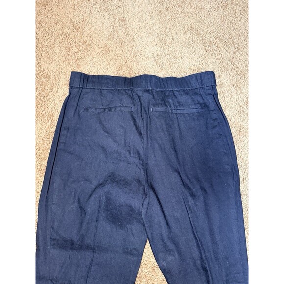 J Jill Linen Stretch Pull On Navy Women’s Pants Size Small Elastic Waist Pockets - Picture 4 of 9
